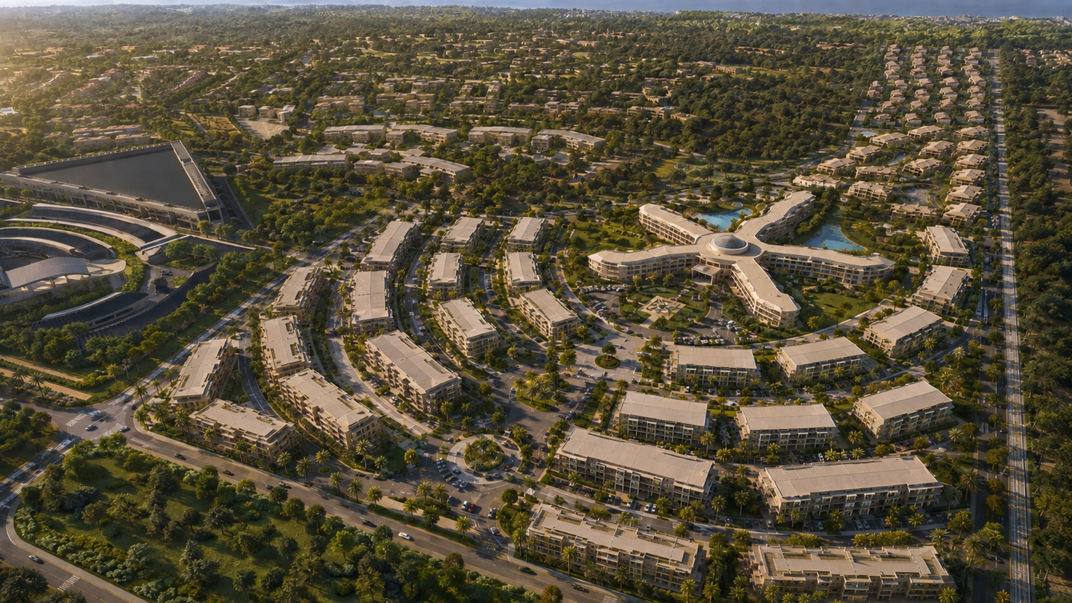 Central hotel and residential district at Paradise Point