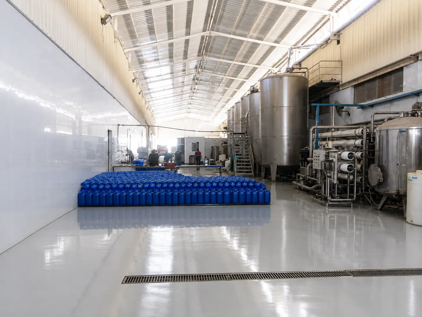 Industrial water-processing line